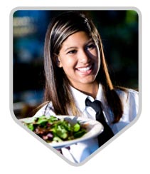Waitress with food