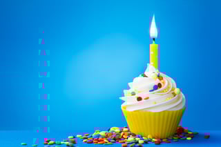 Yellow cupcake with sprinkles Yellow cupcake with sprinkles